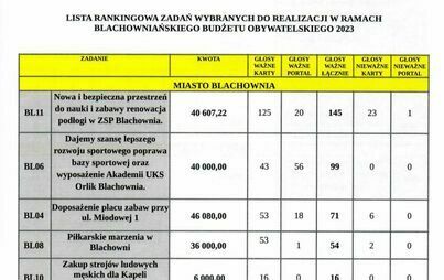 Zdjęcie do Wyniki głosowania do Budżetu Obywatelskiego 2024
