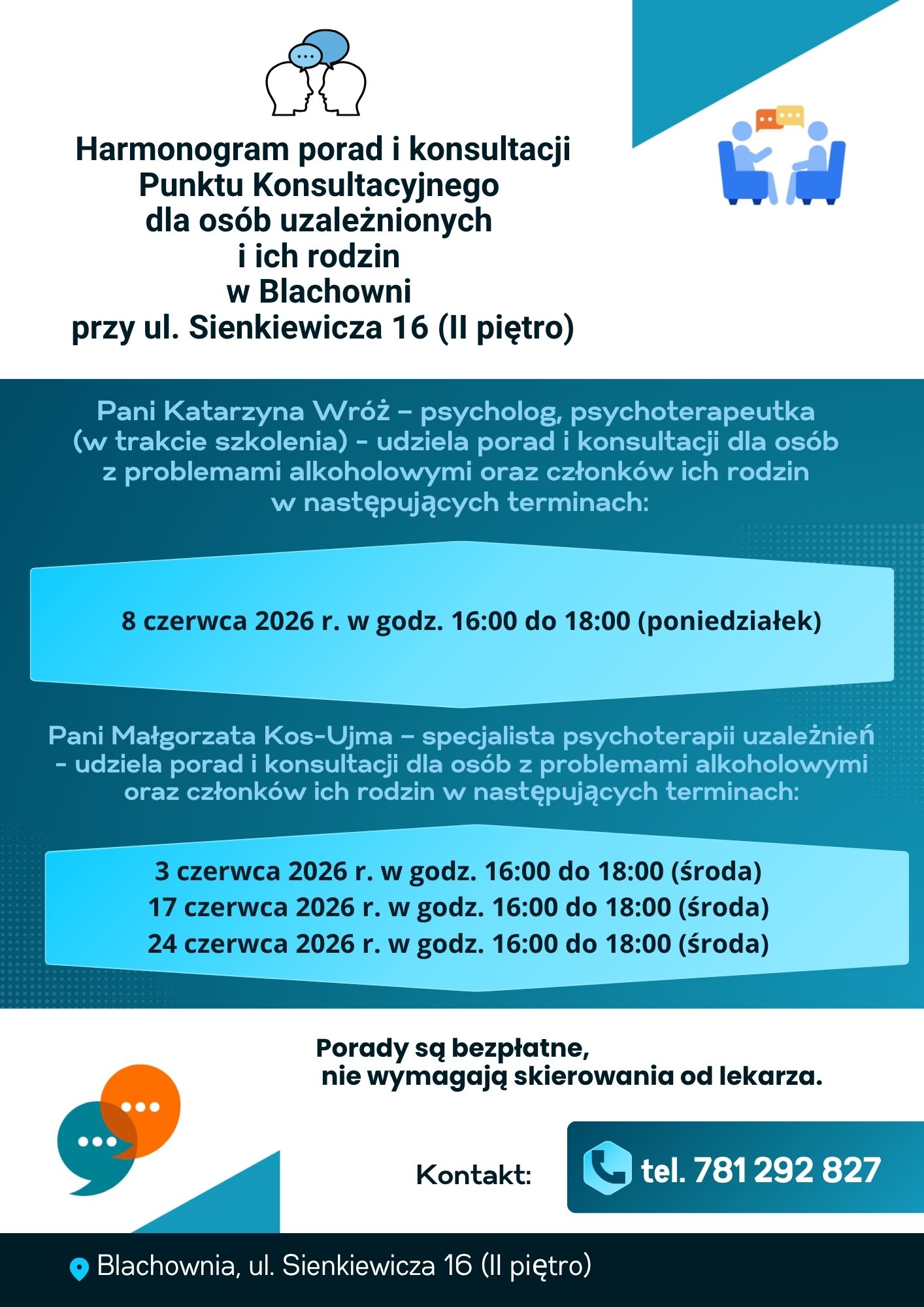 Harmonogram porad i&nbsp;konsultacji Punktu Konsultacyjnego dla os&oacute;b uzależnionych i&nbsp;ich rodzin w&nbsp;Blachowni przy ul. Sienkiewicza 16(4).jpg