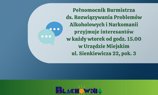 Zdjęcie do Godziny przyjmowania interesant&oacute;w przez Pełnomocnika Burmistrza ds. Rozwiązywania Problem&oacute;w Alkoholowych i Narkomanii