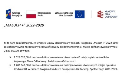 Zdjęcie do W Gminie Blachownia powstanie żłobek